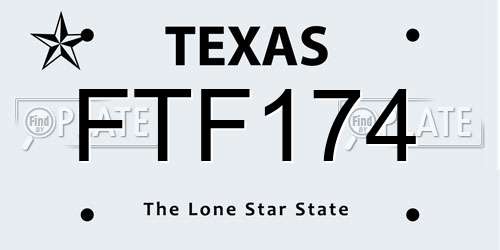 FTF174 Texas License Plate