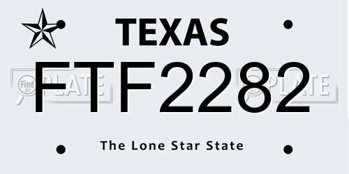 FTF2282 Texas License Plate