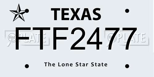 FTF2477 Texas License Plate