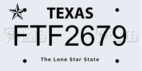 FTF2679 Texas License Plate