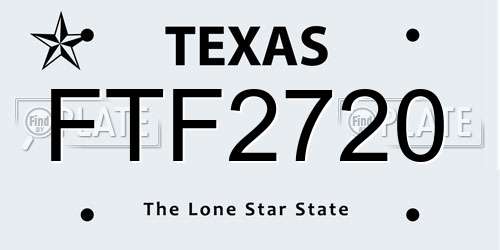 FTF2720 Texas License Plate