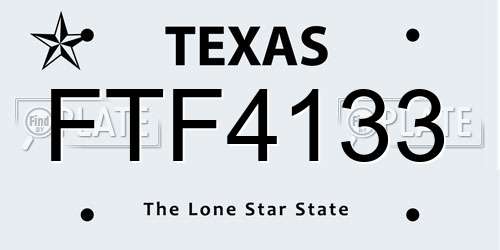 FTF4133 Texas License Plate