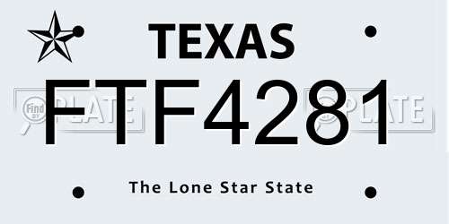 FTF4281 Texas License Plate