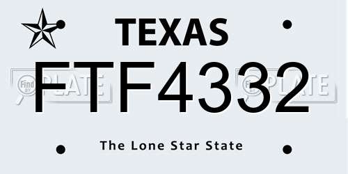 FTF4332 Texas License Plate