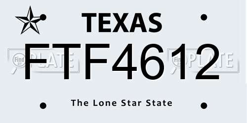 FTF4612 Texas License Plate