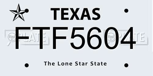 FTF5604 Texas License Plate