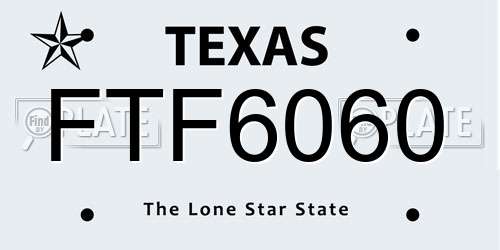 FTF6060 Texas License Plate