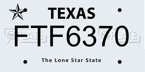 FTF6370 Texas License Plate