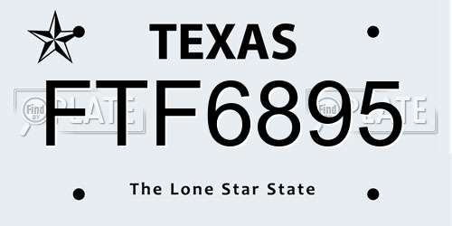FTF6895 Texas License Plate