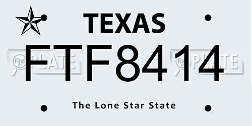 FTF8414 Texas License Plate