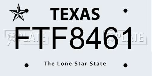 FTF8461 Texas License Plate