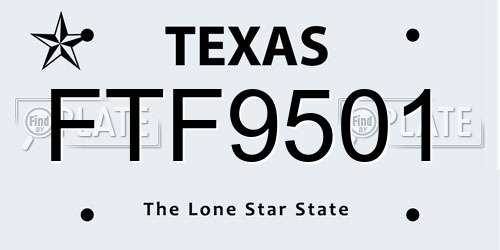 FTF9501 Texas License Plate