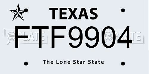 FTF9904 Texas License Plate