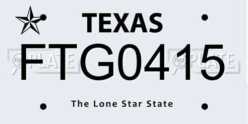 FTG0415 Texas License Plate