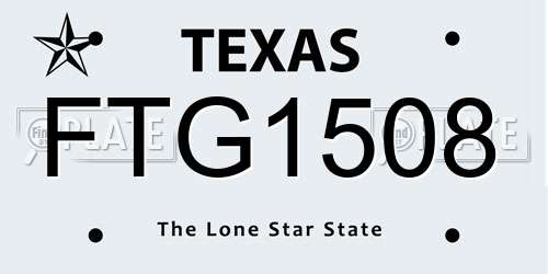 FTG1508 Texas License Plate