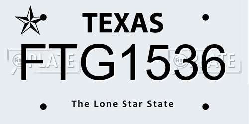 FTG1536 Texas License Plate