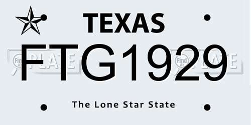 FTG1929 Texas License Plate