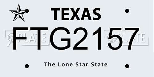 FTG2157 Texas License Plate