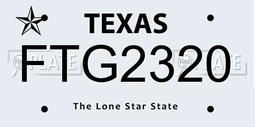FTG2320 Texas License Plate