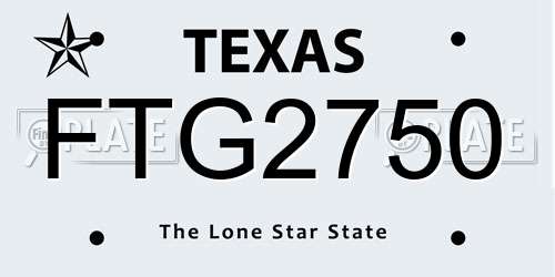 FTG2750 Texas License Plate