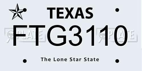 FTG3110 Texas License Plate