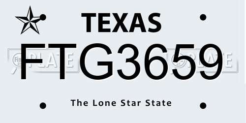 FTG3659 Texas License Plate