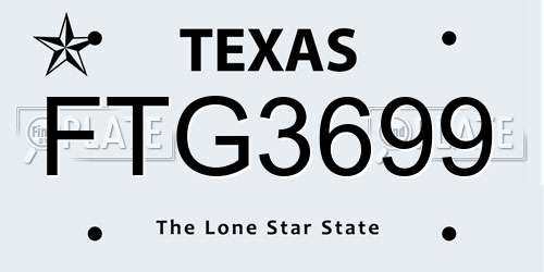FTG3699 Texas License Plate