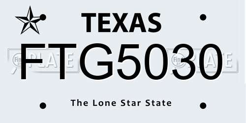 FTG5030 Texas License Plate