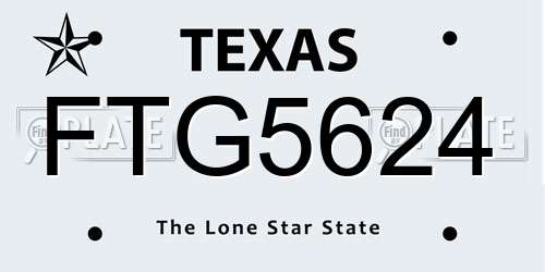 FTG5624 Texas License Plate