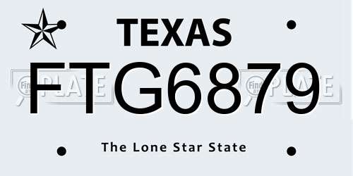 FTG6879 Texas License Plate