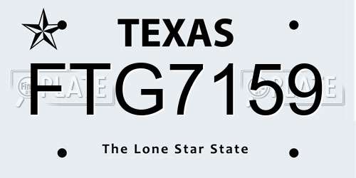 FTG7159 Texas License Plate