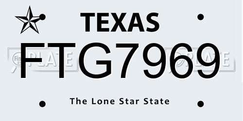FTG7969 Texas License Plate