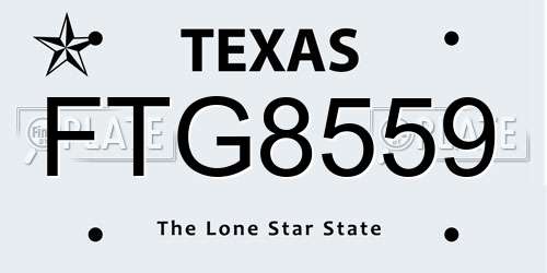 FTG8559 Texas License Plate