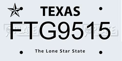 FTG9515 Texas License Plate