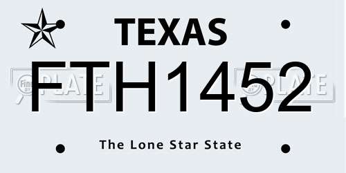 FTH1452 Texas License Plate