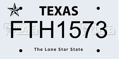 FTH1573 Texas License Plate