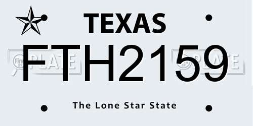 FTH2159 Texas License Plate