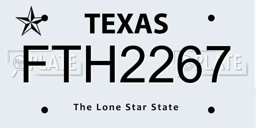 FTH2267 Texas License Plate