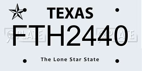 FTH2440 Texas License Plate