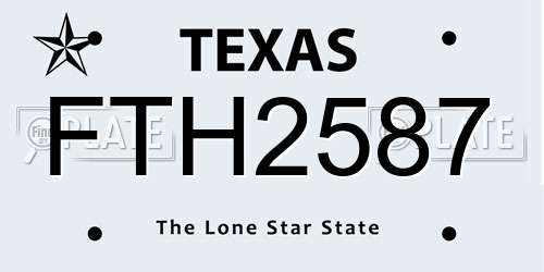 FTH2587 Texas License Plate