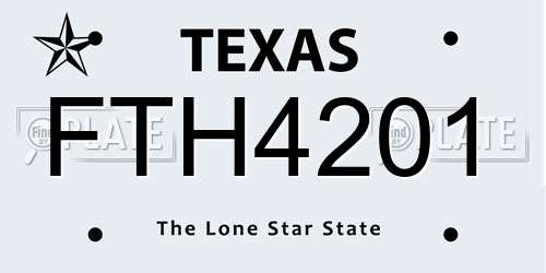 FTH4201 Texas License Plate