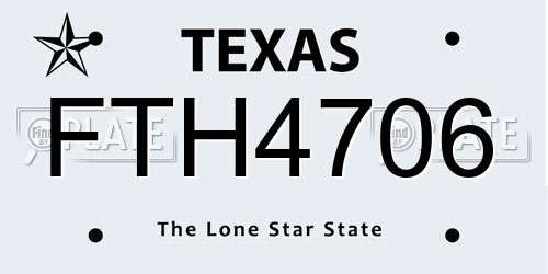 FTH4706 Texas License Plate