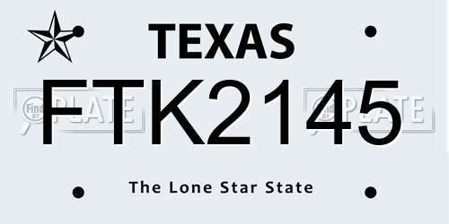 FTK2145 Texas License Plate