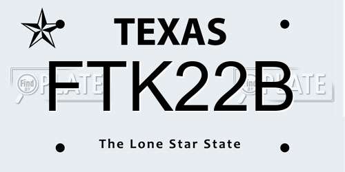 FTK22B Texas License Plate