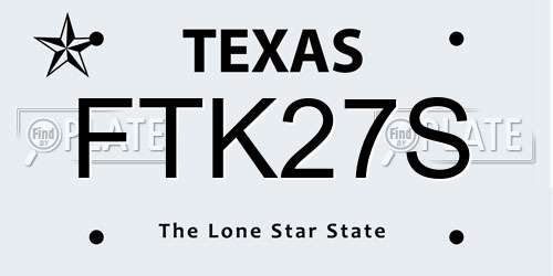 FTK27S Texas License Plate
