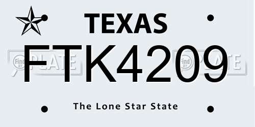 FTK4209 Texas License Plate