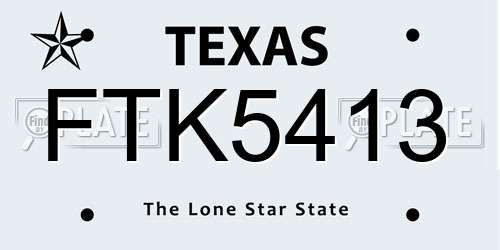 FTK5413 Texas License Plate