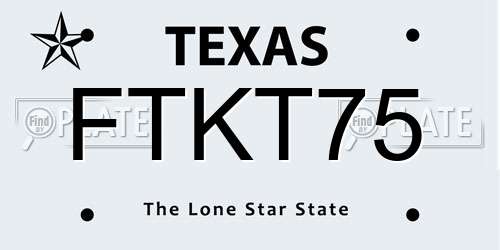 FTKT75 Texas License Plate
