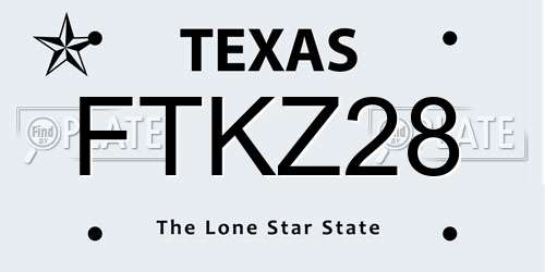 FTKZ28 Texas License Plate