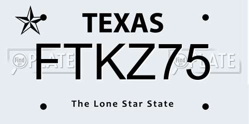 FTKZ75 Texas License Plate